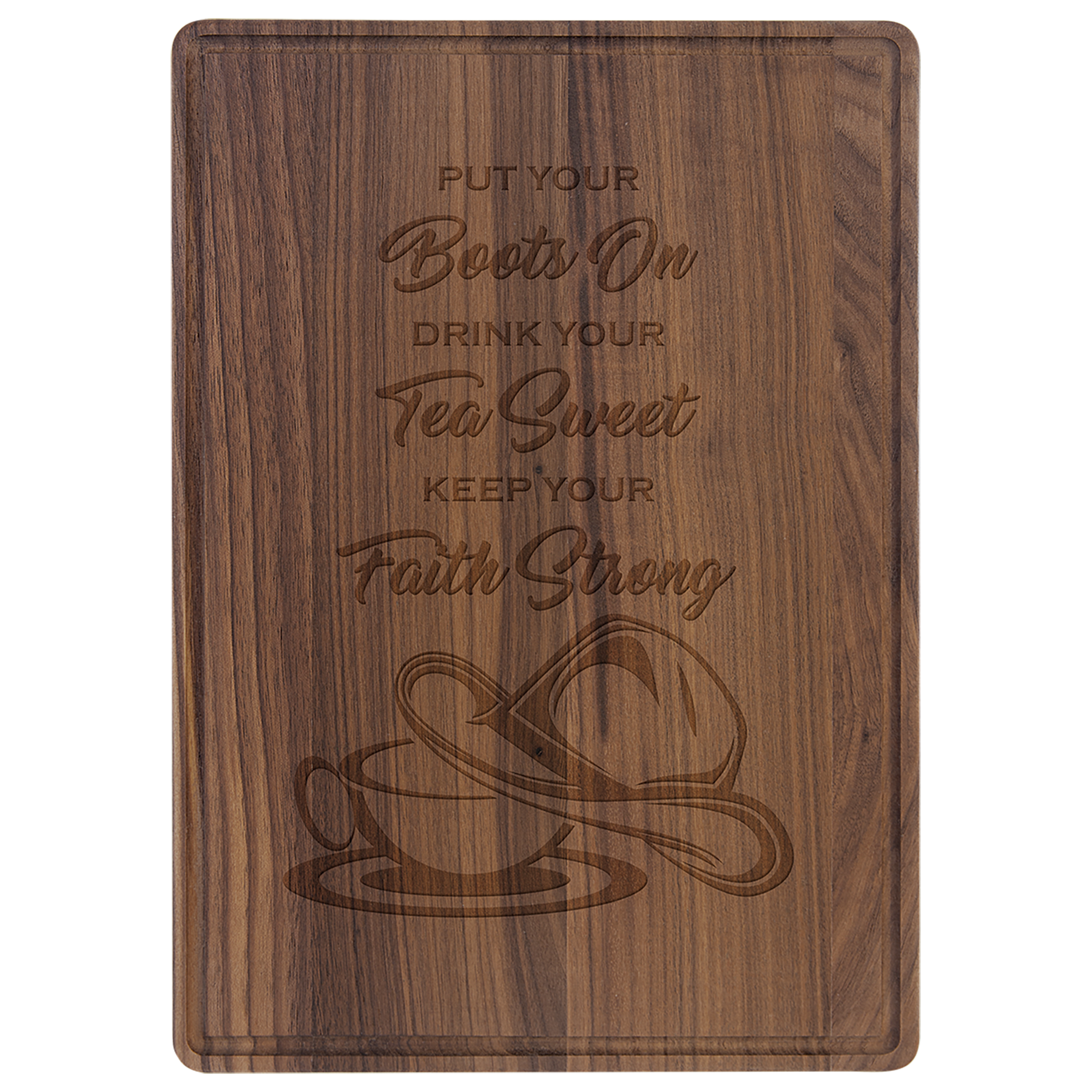 Walnut Cutting Board with Drip Ring - 13 3/4" x 9 3/4"