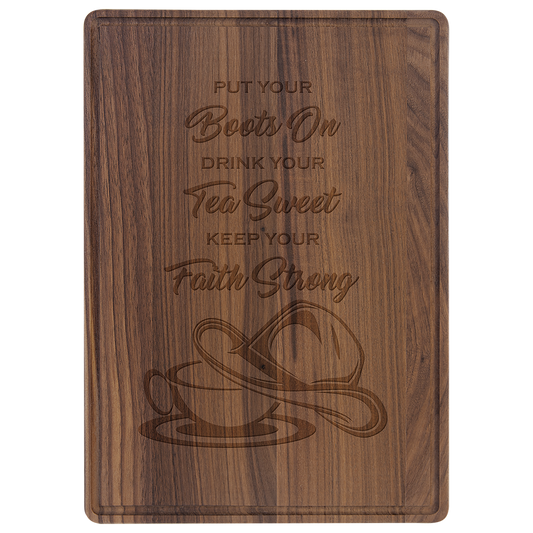 Walnut Cutting Board with Drip Ring - 13 3/4" x 9 3/4"