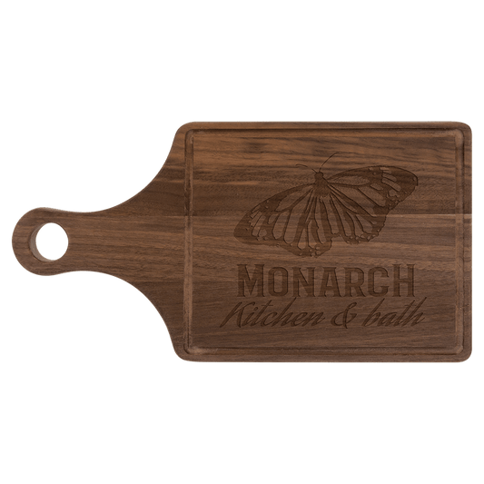 Walnut Cutting Board Paddle Shape with Drip Ring - 13 1/2" x 7"
