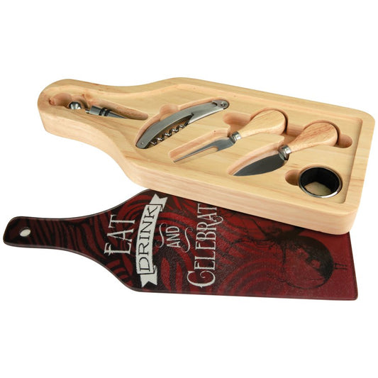 Wine and Cheese 6-Piece Set - 13 1/2" x 5 1/2"