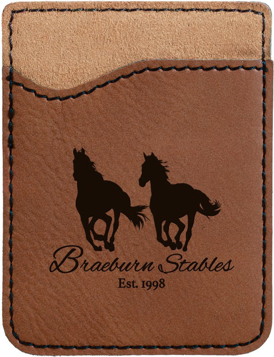 Dark Brown Engravable Leatherette Phone Wallet