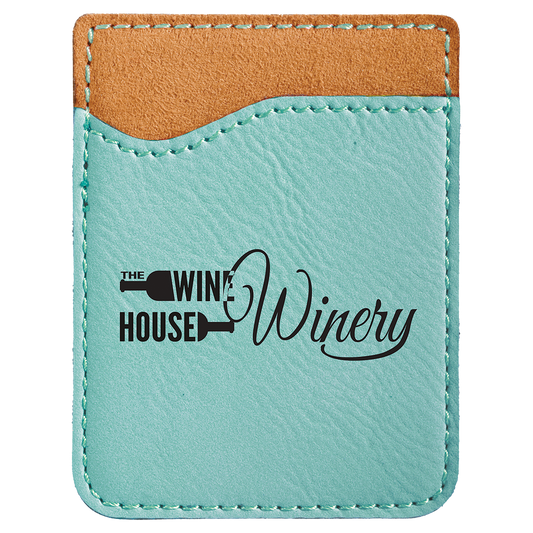 Teal Laserable Leatherette Phone Wallet