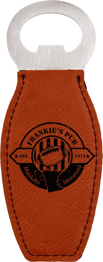 Rawhide Engravable Leatherette Bottle Opener with Magnet