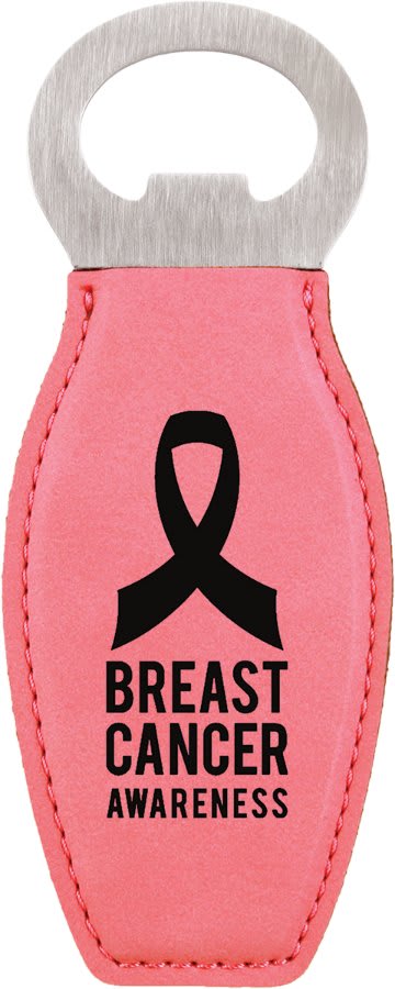 Pink Engravable Leatherette Bottle Opener with Magnet