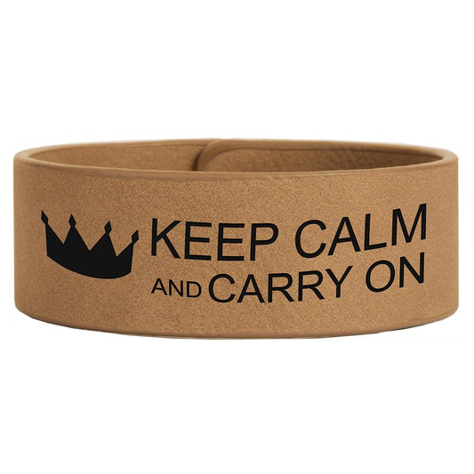 Light Brown Engravable Leatherette Cuff Bracelet - 9 1/2" x 1"