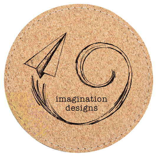 Round Cork Coaster with Stitching - 4"