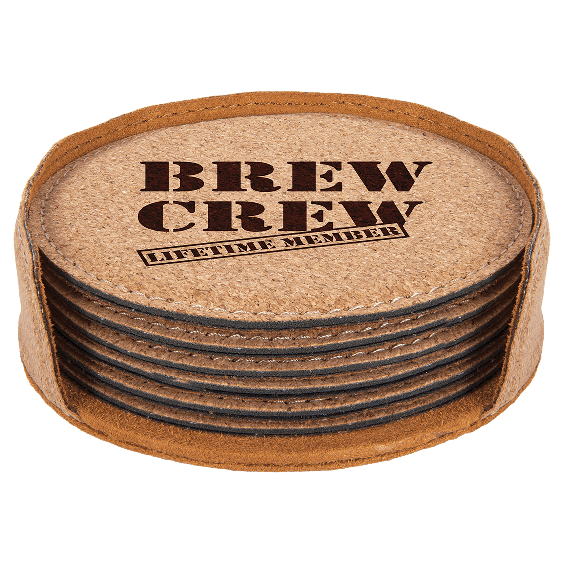 Round Cork 6-Coaster Set - 4"