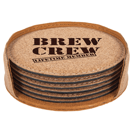 Round Cork 6-Coaster Set - 4"