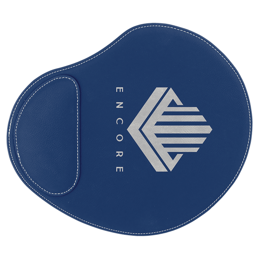 Blue/Silver Engravable Leatherette Mouse Pad - 9" x 10 1/4"