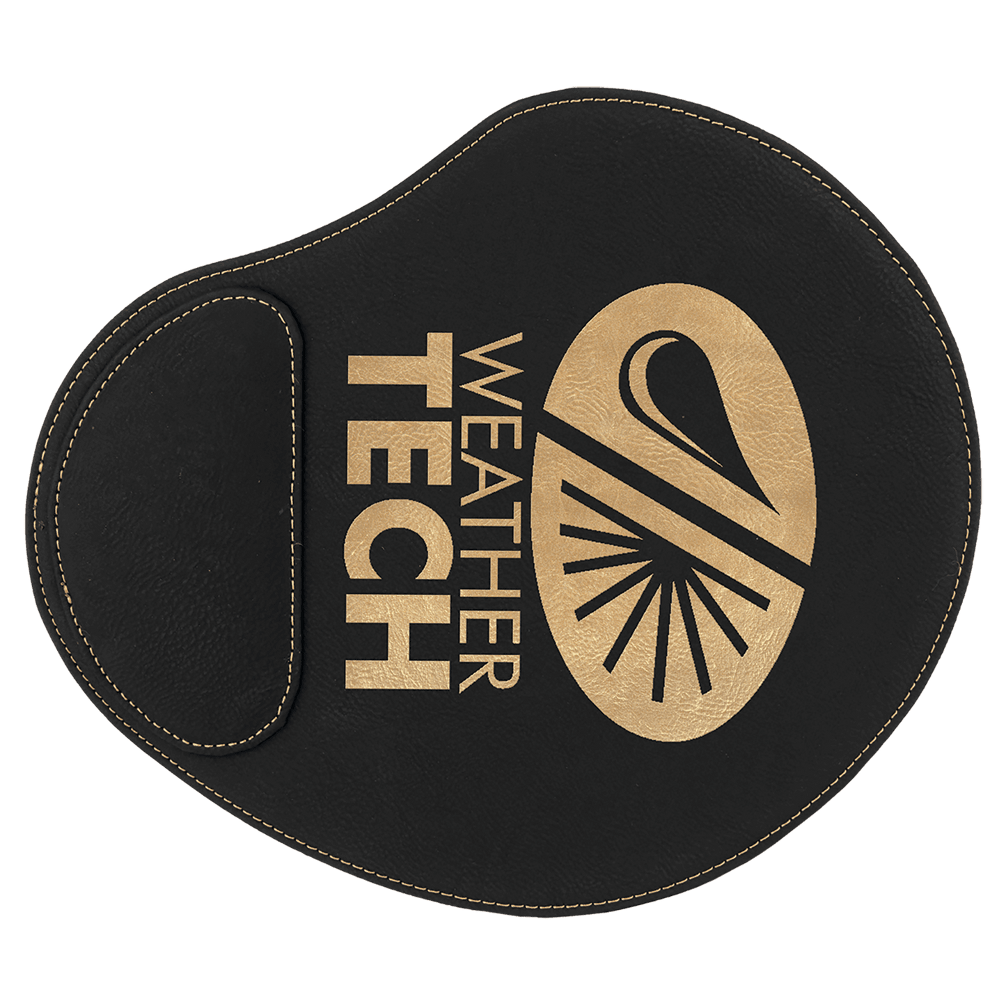 Black/Gold Engravable Leatherette Mouse Pad - 9" x 10 1/4"