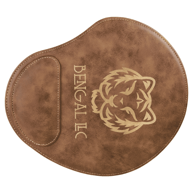 Rustic/Gold Engravable Leatherette Mouse Pad - 9" x 10 1/4"