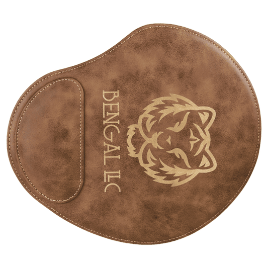 Rustic/Gold Engravable Leatherette Mouse Pad - 9" x 10 1/4"