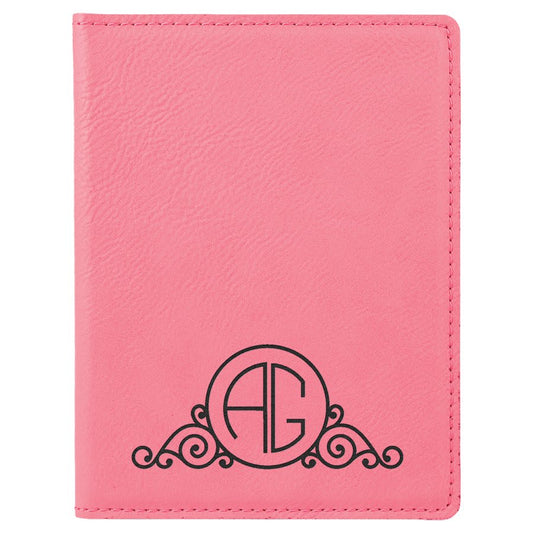Pink Engravable Leatherette Passport Holder - 4 1/4" x 5 1/2"