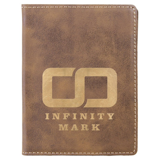 Rustic/Gold Engravable Leatherette Passport Holder - 4 1/4" x 5 1/2"