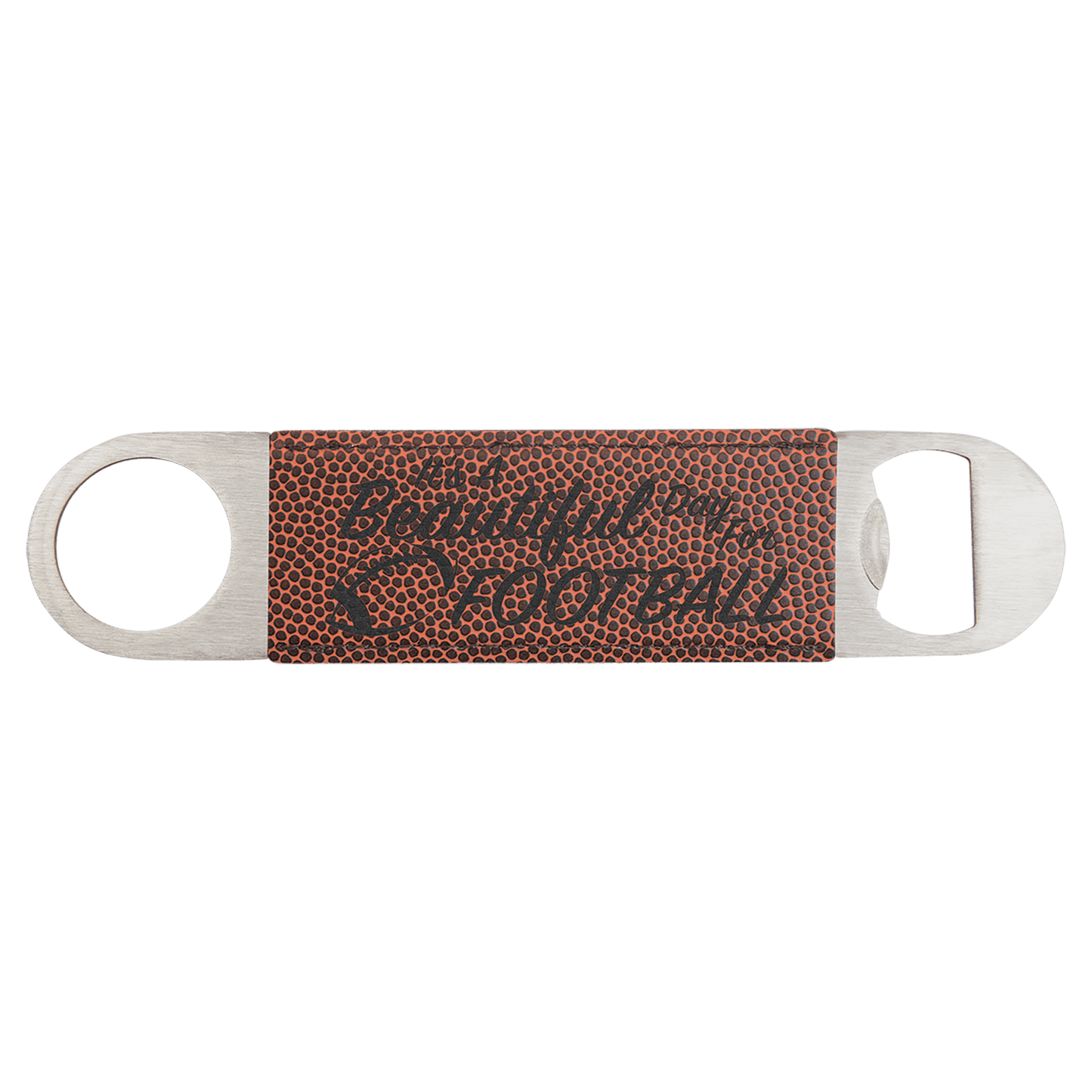Football Engravable Leatherette Bottle Opener - 1 1/2" x 7"