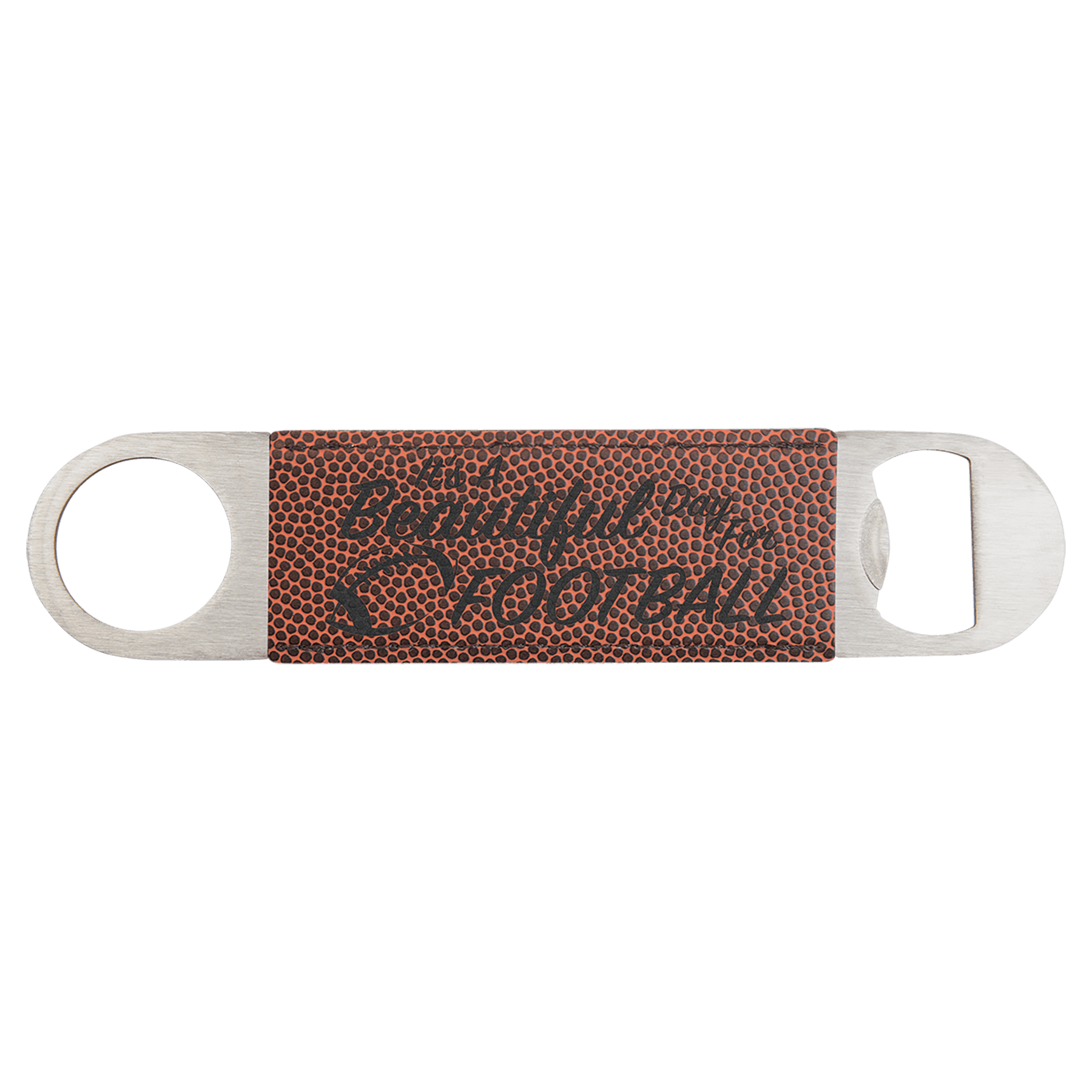 Football Engravable Leatherette Bottle Opener - 1 1/2" x 7"