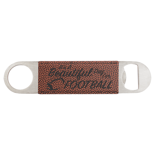 Football Engravable Leatherette Bottle Opener - 1 1/2" x 7"