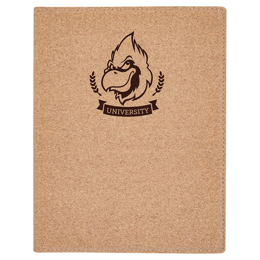 Small Cork Portfolio with Notepad - 7" x 9"