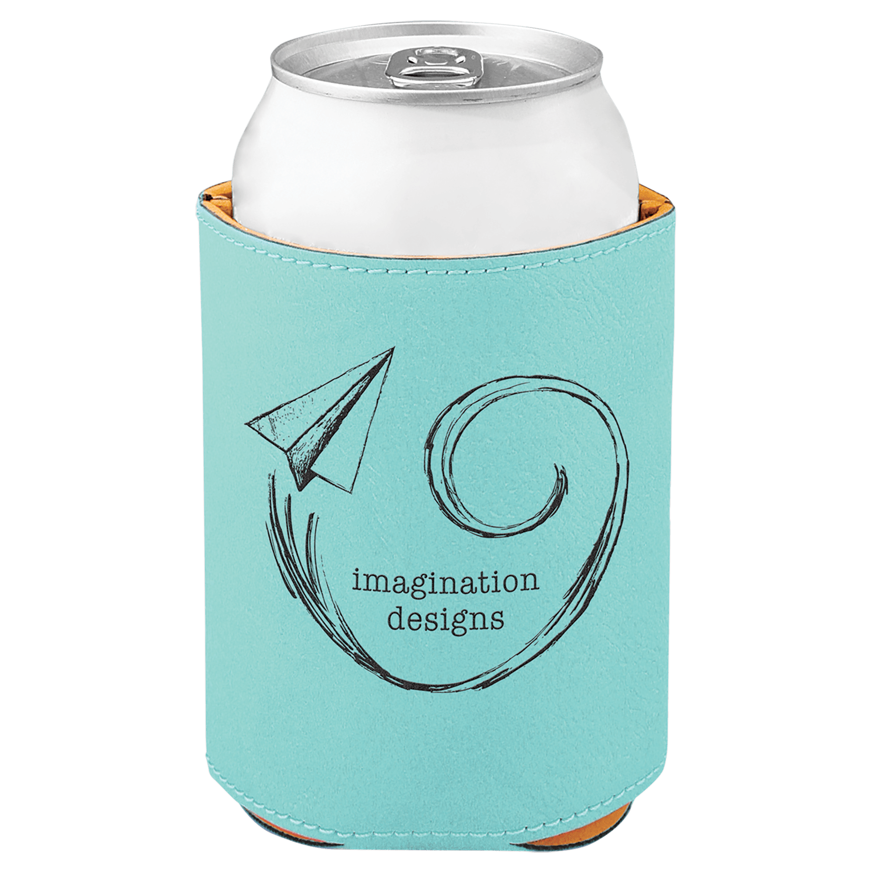 Teal Engravable Leatherette Beverage Holder - 3 3/4"