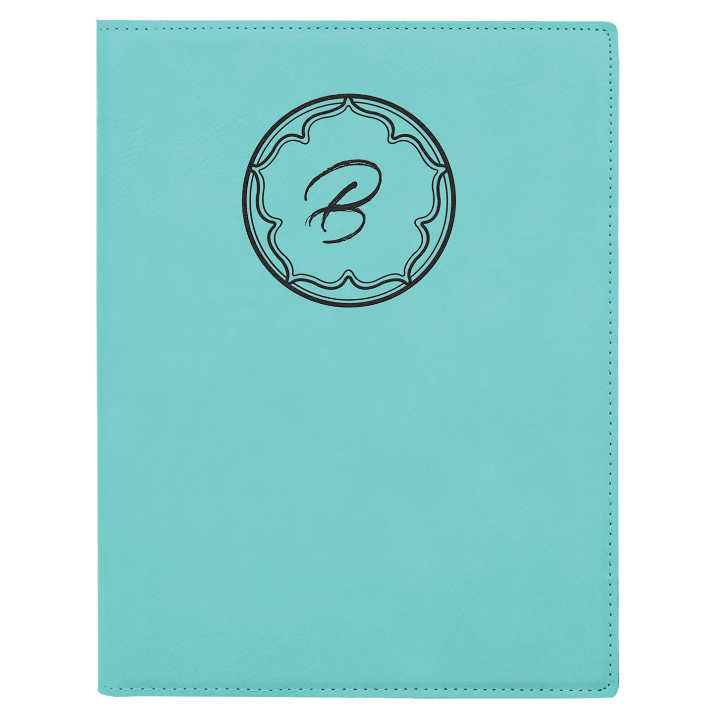 Teal Engravable Leatherette Small Portfolio with Notepad - 7" x 9"