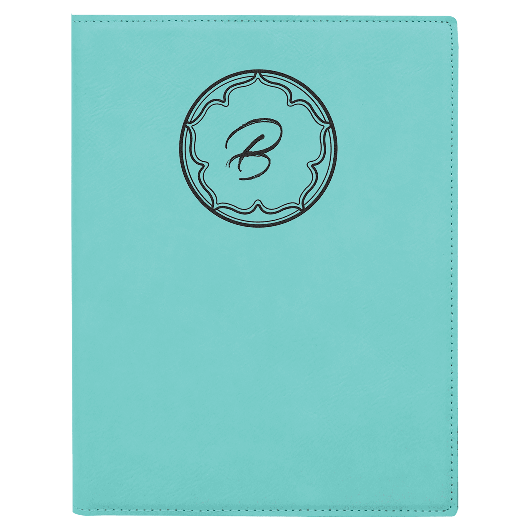 Teal Engravable Leatherette Small Portfolio with Notepad - 7" x 9"