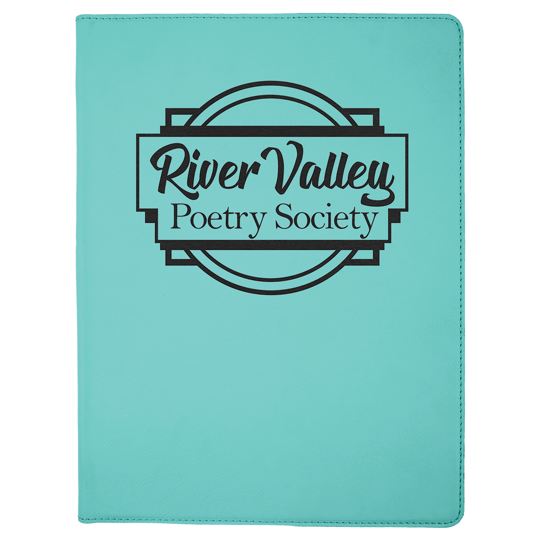 Teal Engravable Leatherette Portfolio with Notepad - 9 1/2" x 12"