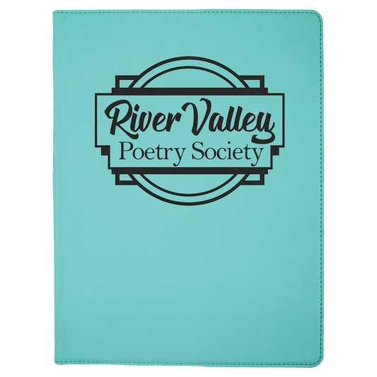 Teal Engravable Leatherette Portfolio with Notepad - 9 1/2" x 12"