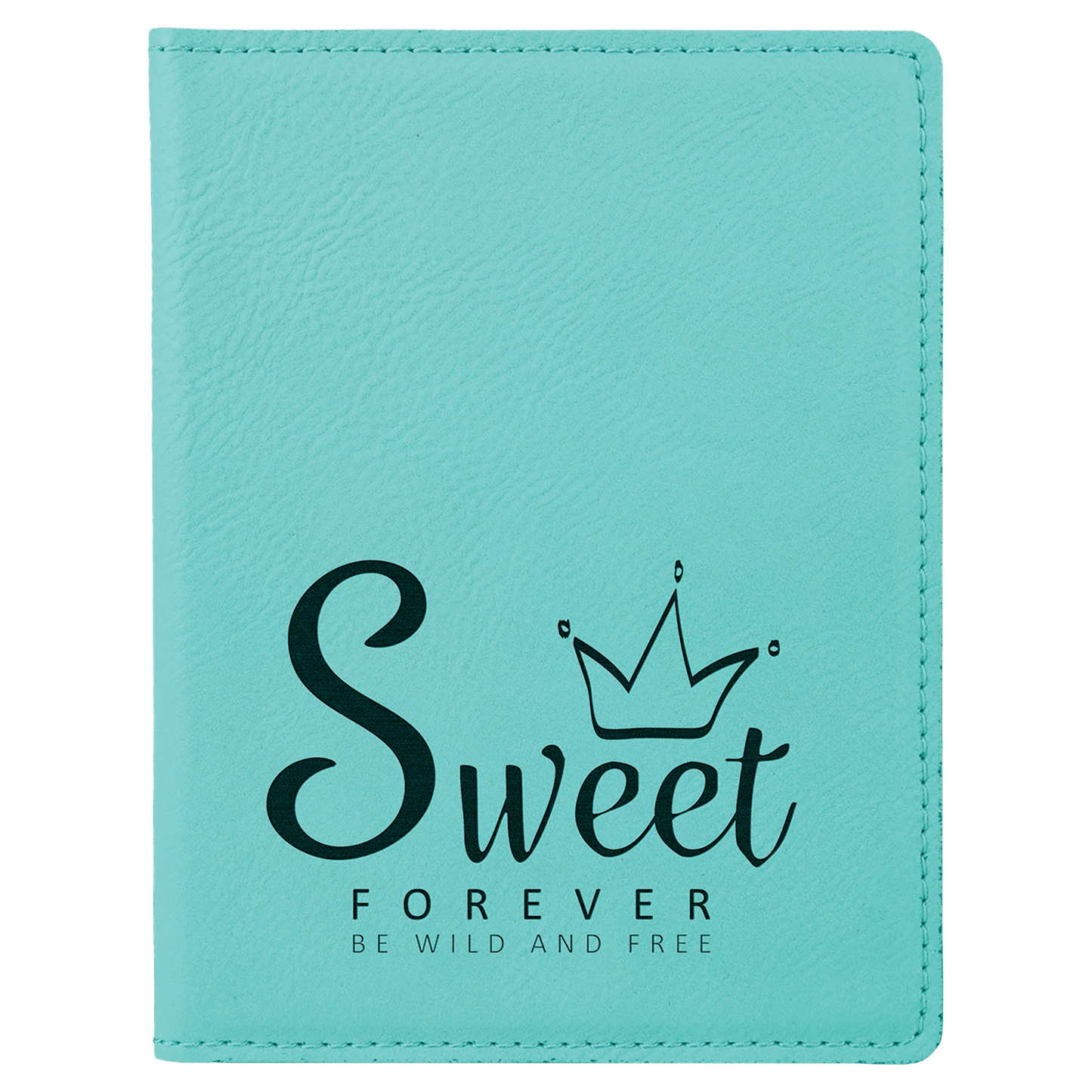 Teal Engravable Leatherette Passport Holder - 4 1/4" x 5 1/2"