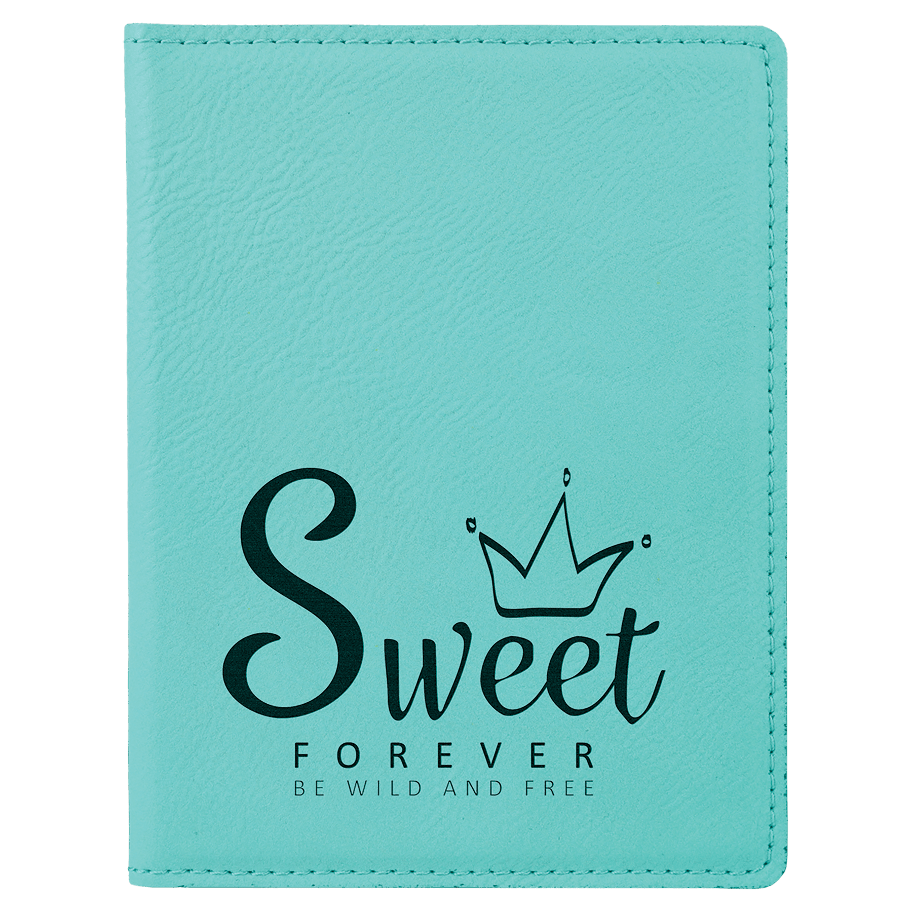 Teal Engravable Leatherette Passport Holder - 4 1/4" x 5 1/2"
