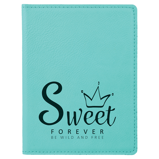 Teal Engravable Leatherette Passport Holder - 4 1/4" x 5 1/2"