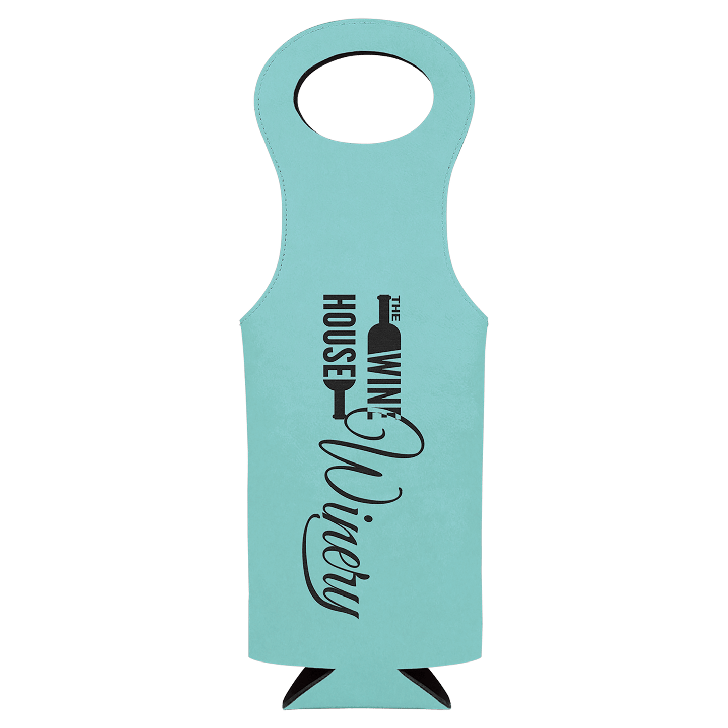 Teal Engravable Leatherette Wine Bag