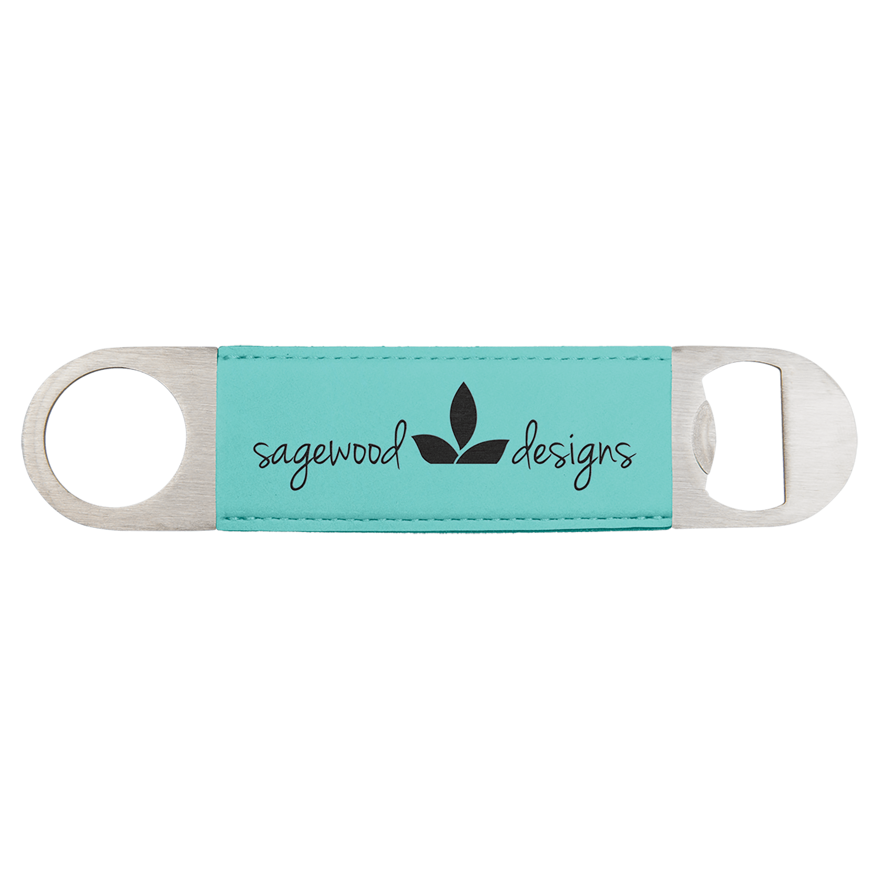 Teal Engravable Leatherette Bottle Opener - 1 1/2" x 7"