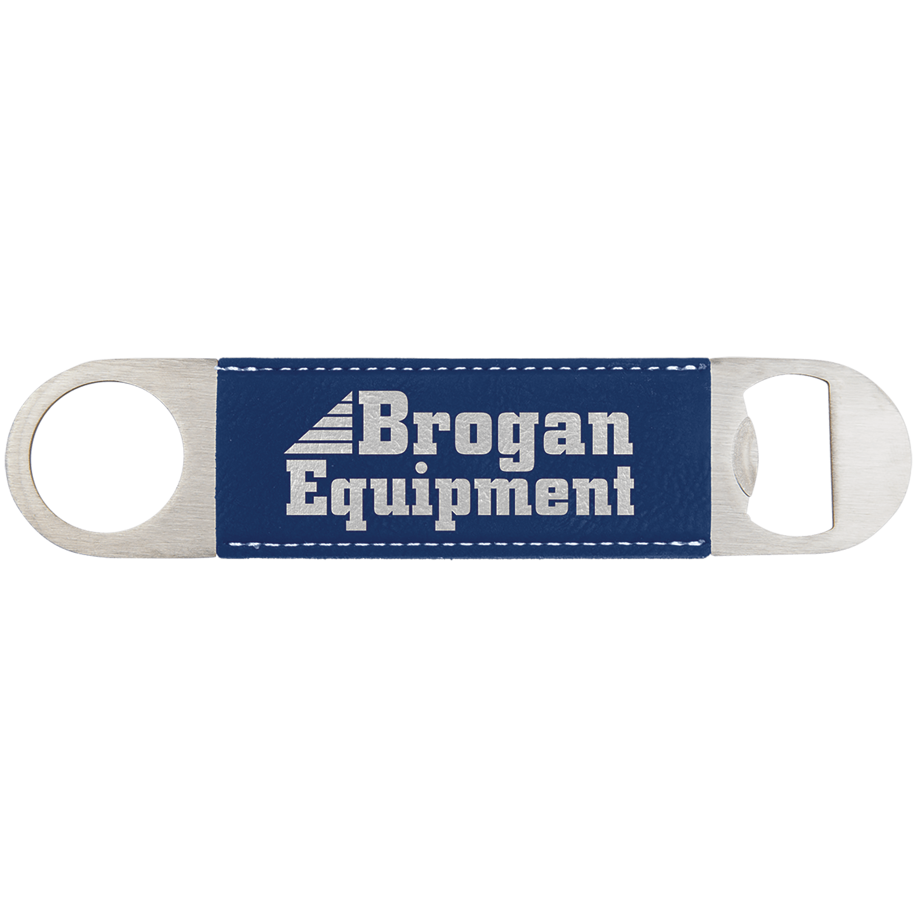 Blue/Silver Engravable Leatherette Bottle Opener - 1 1/2" x 7"