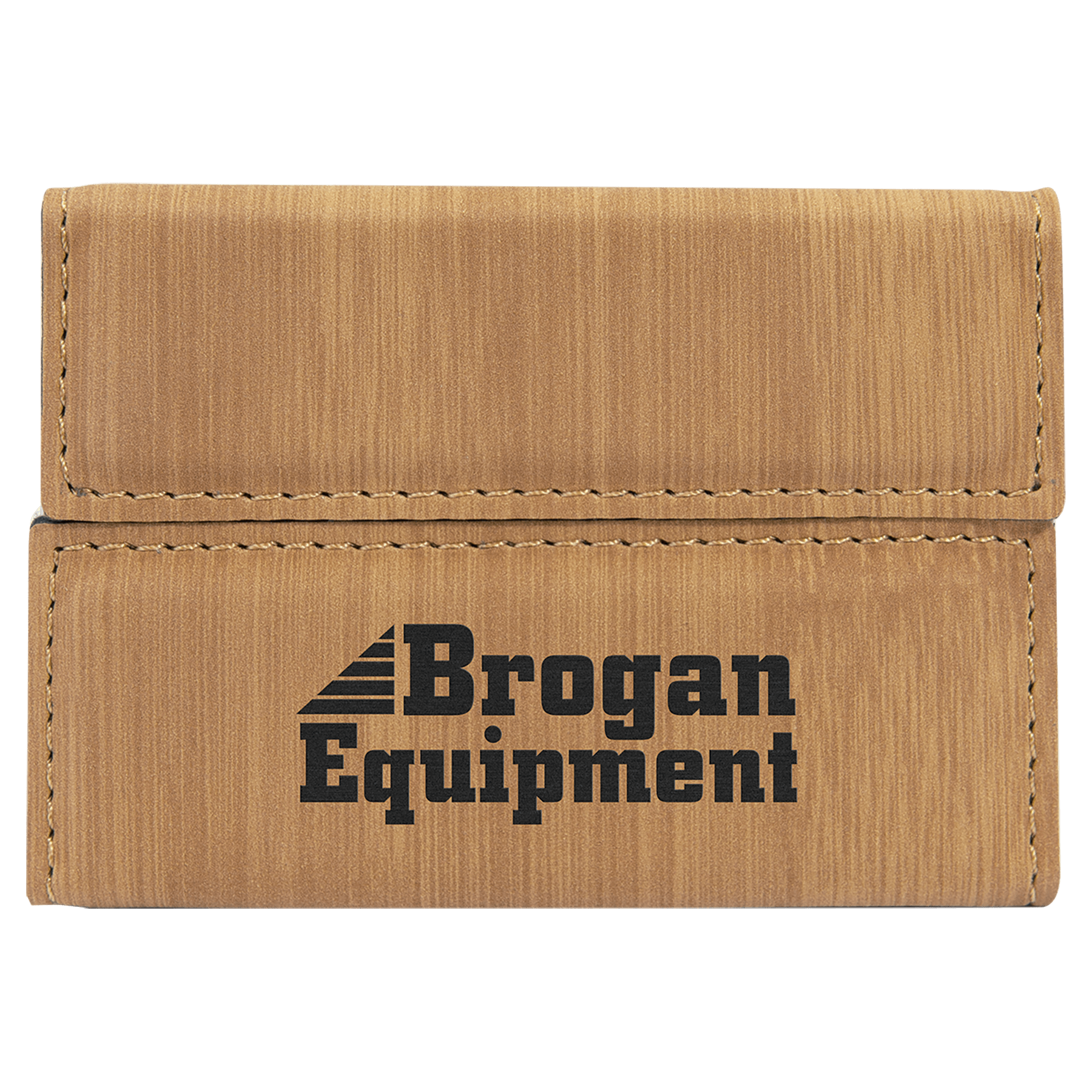 Bamboo Engravable Leatherette Hard Business Card Holder - 3 3/4" x 2 3/4"