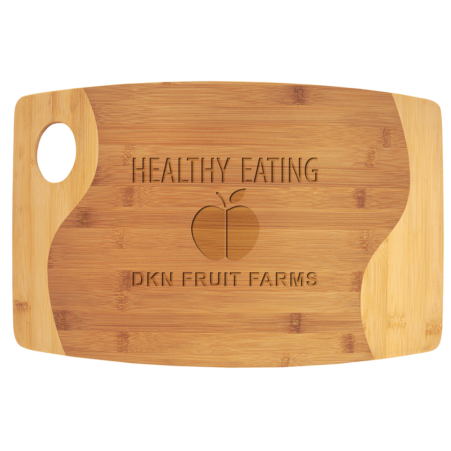 Bamboo Two Tone Cutting Board with Handle - 17 3/4" x 11 3/4"