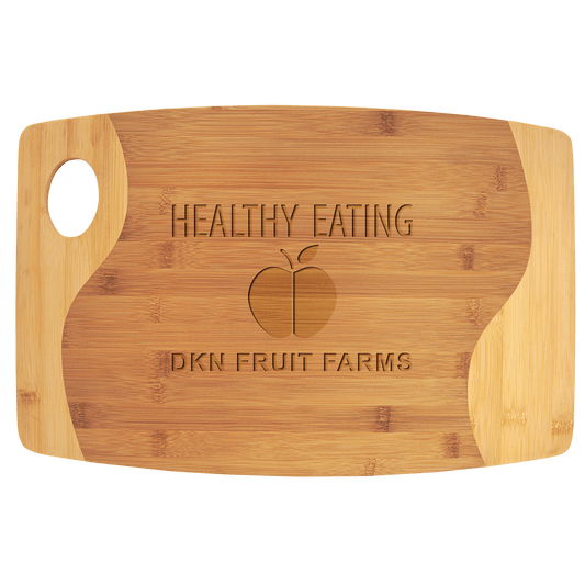 Bamboo Two Tone Cutting Board with Handle - 17 3/4" x 11 3/4"