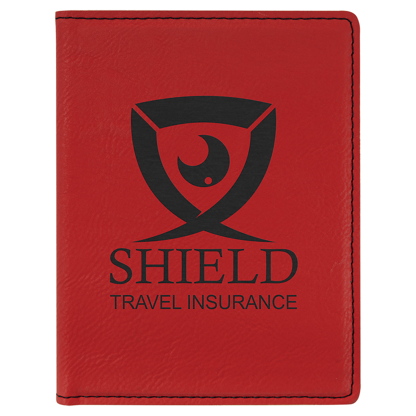 Red Engravable Leatherette Passport Holder - 4 1/4" x 5 1/2"