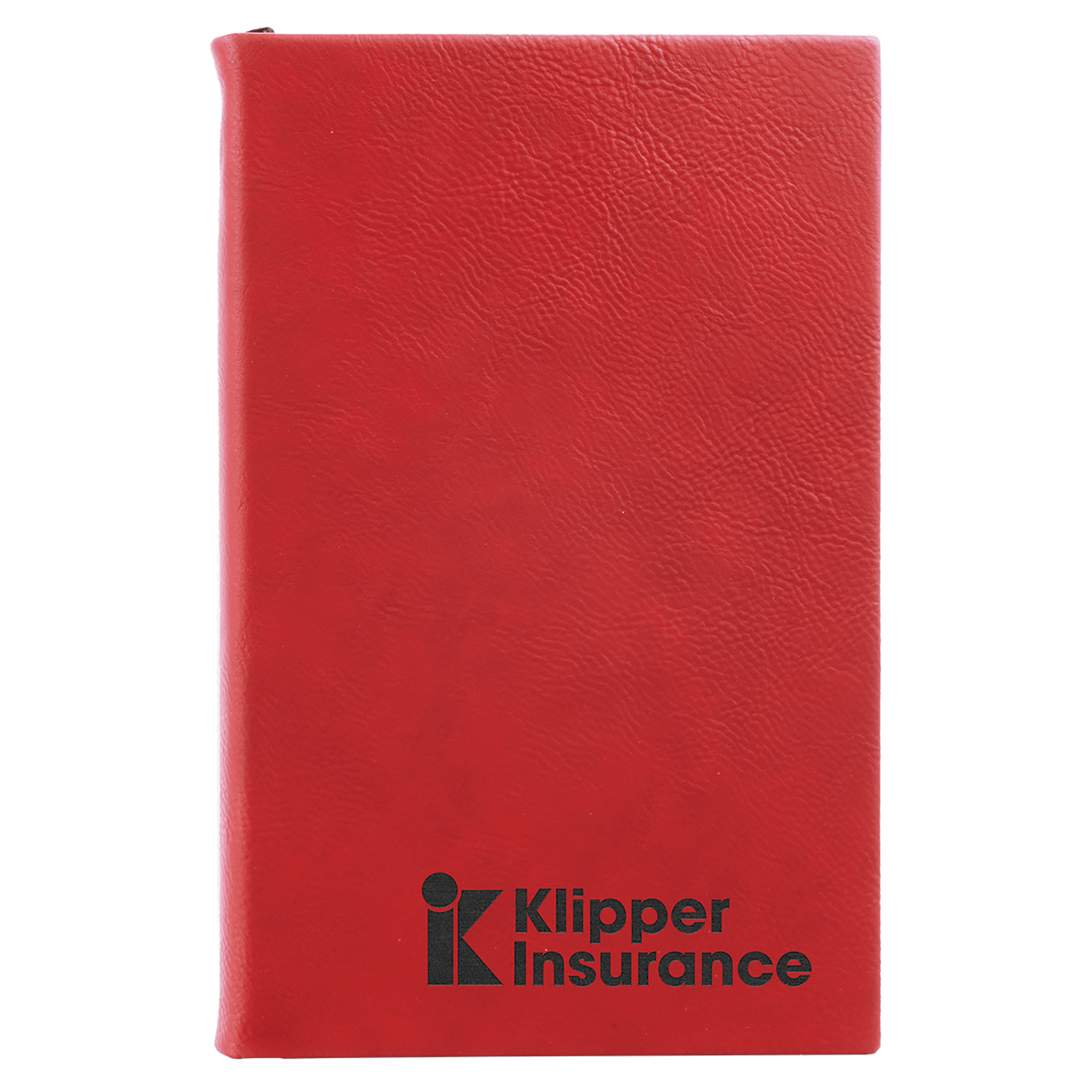 Red Engravable Leatherette Journal with Lined Notepad - 5 1/4" x 8 1/4"