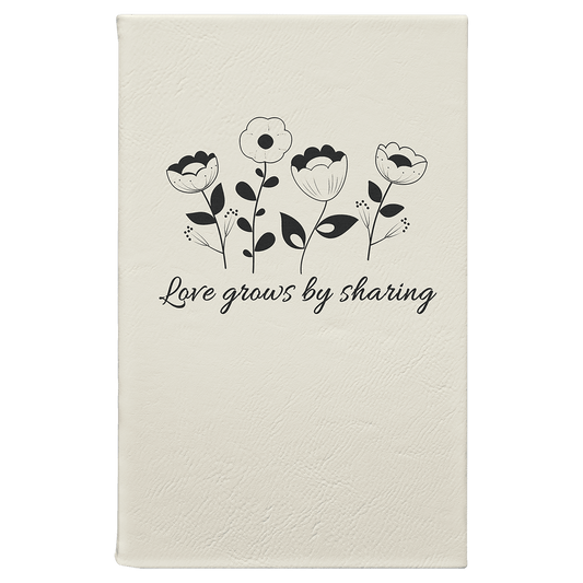 White/Black Engravable Leatherette Journal with Lined Notepad - 5 1/4" x 8 1/4"