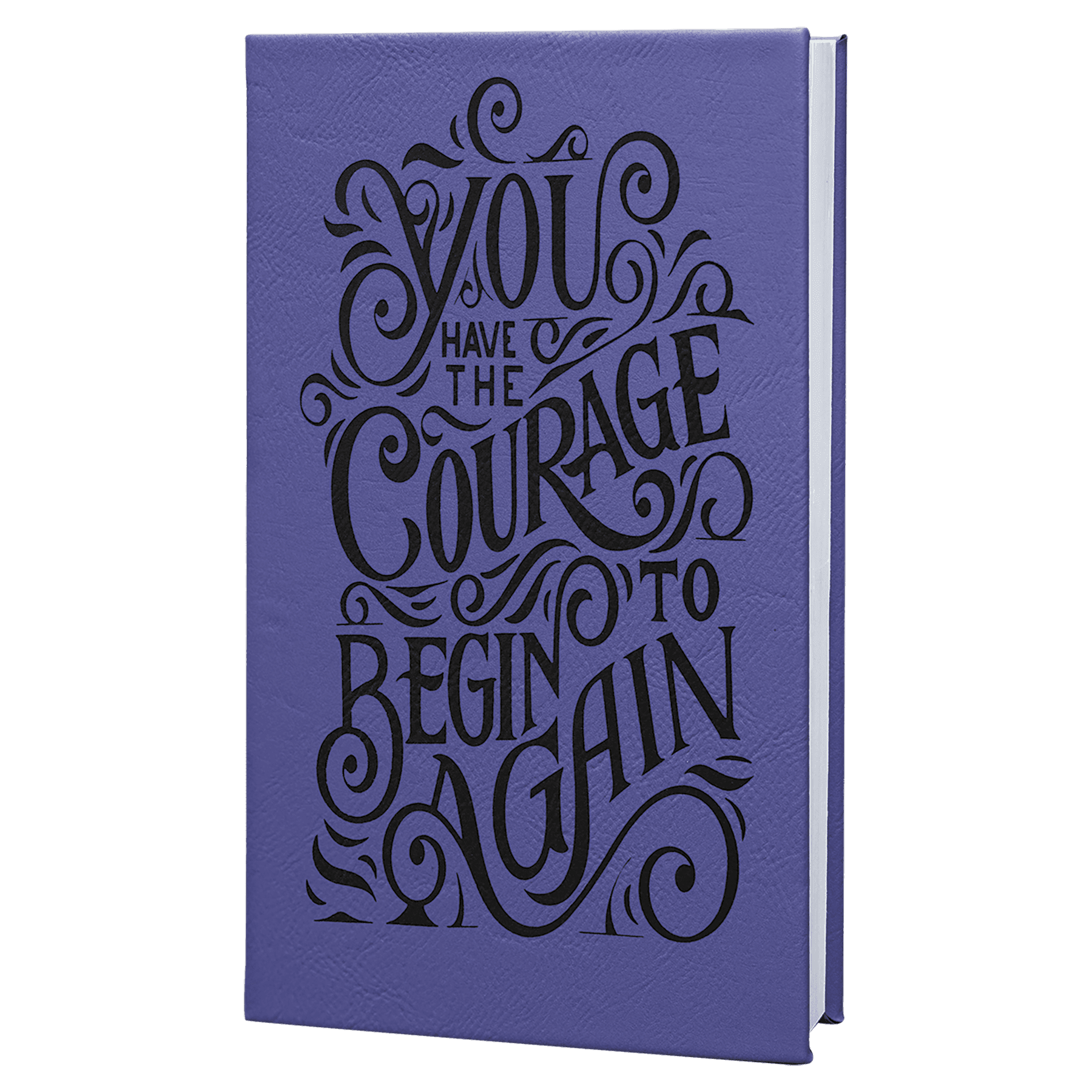 Purple/Black Engravable Leatherette Journal with Lined Notepad - 5 1/4" x 8 1/4"