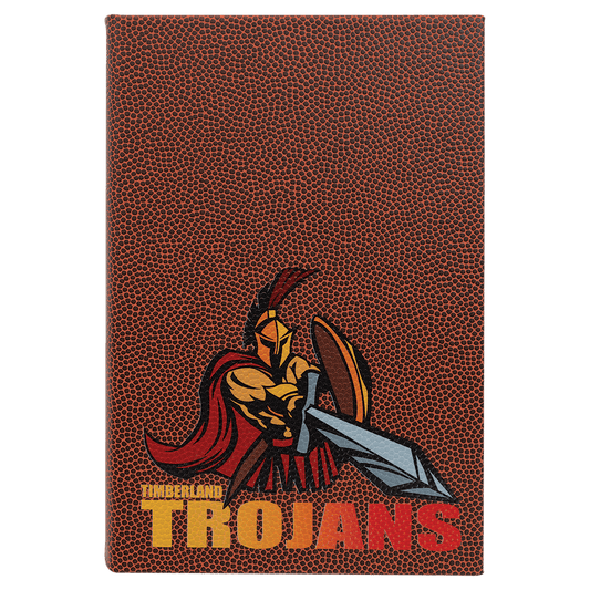 Football Engravable Leatherette Journal with Lined Notepad - 5 1/4" x 8 1/4"