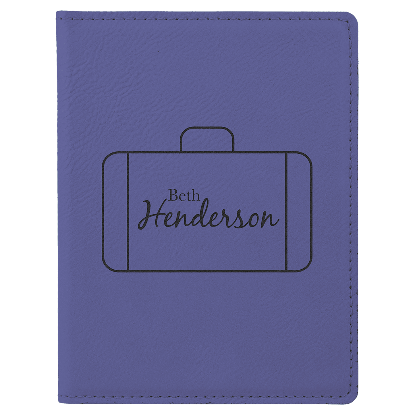 Purple Engravable Leatherette Passport Holder - 4 1/4" x 5 1/2"