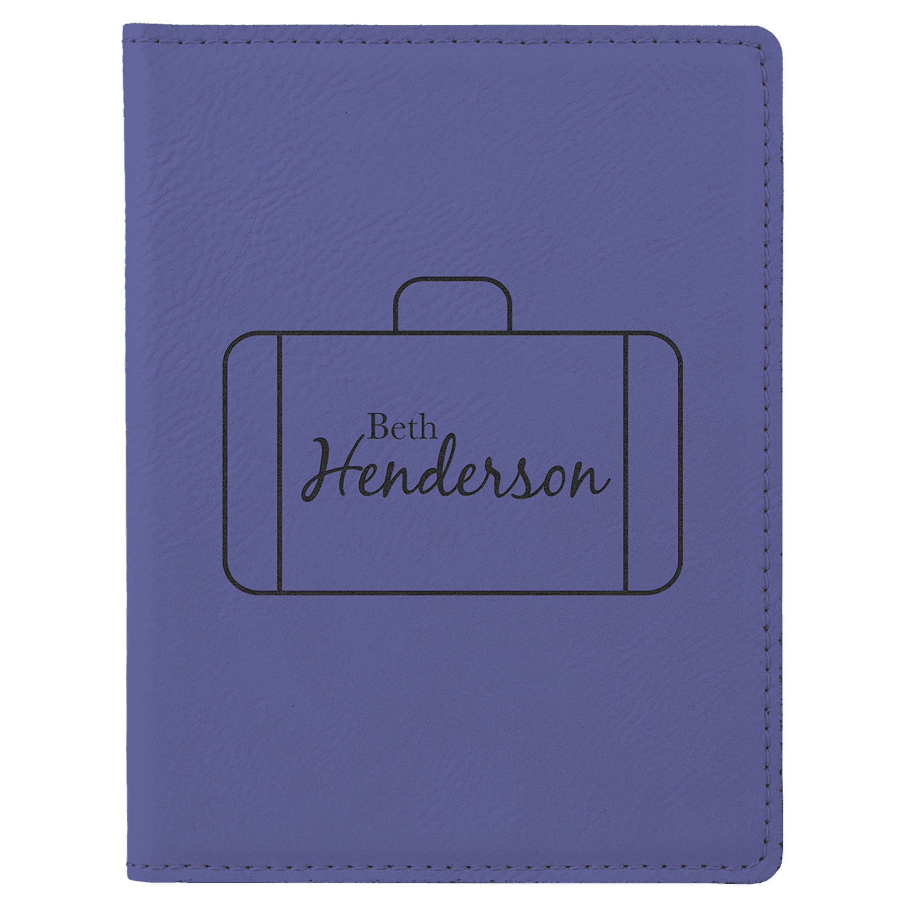 Purple Engravable Leatherette Passport Holder - 4 1/4" x 5 1/2"