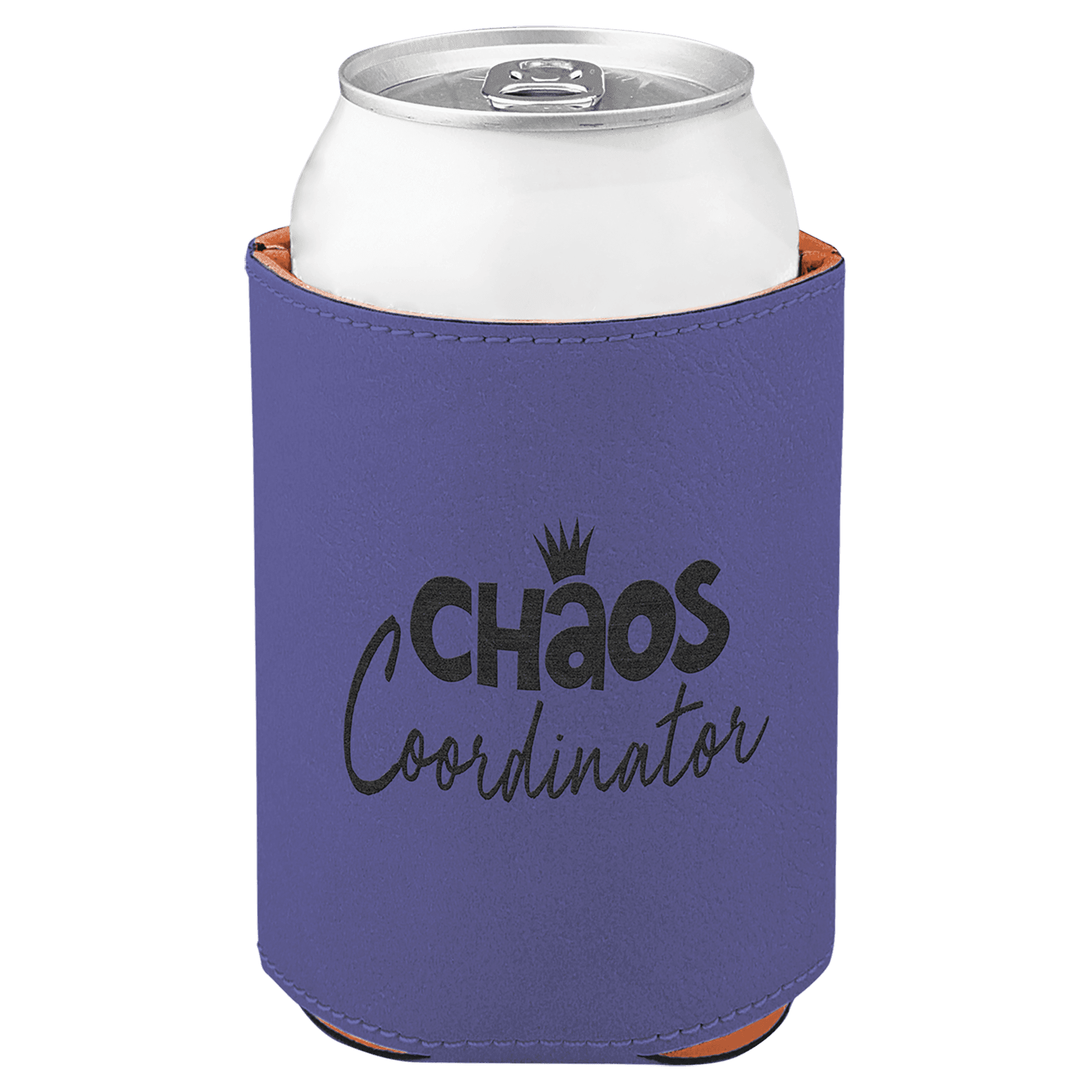 Purple Engravable Leatherette Beverage Holder - 3 3/4"