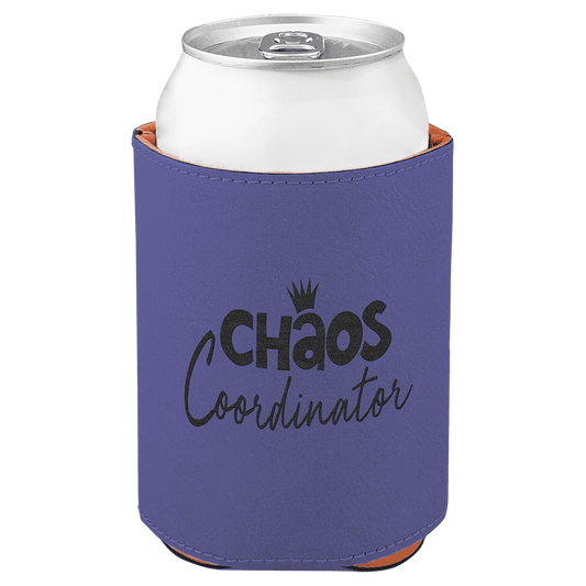 Purple Engravable Leatherette Beverage Holder - 3 3/4"