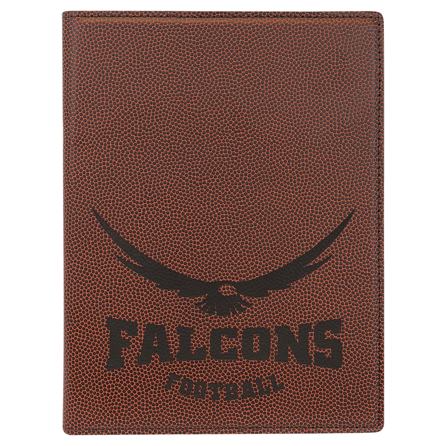 Football Engravable Leatherette Small Portfolio with Notepad - 7" x 9"