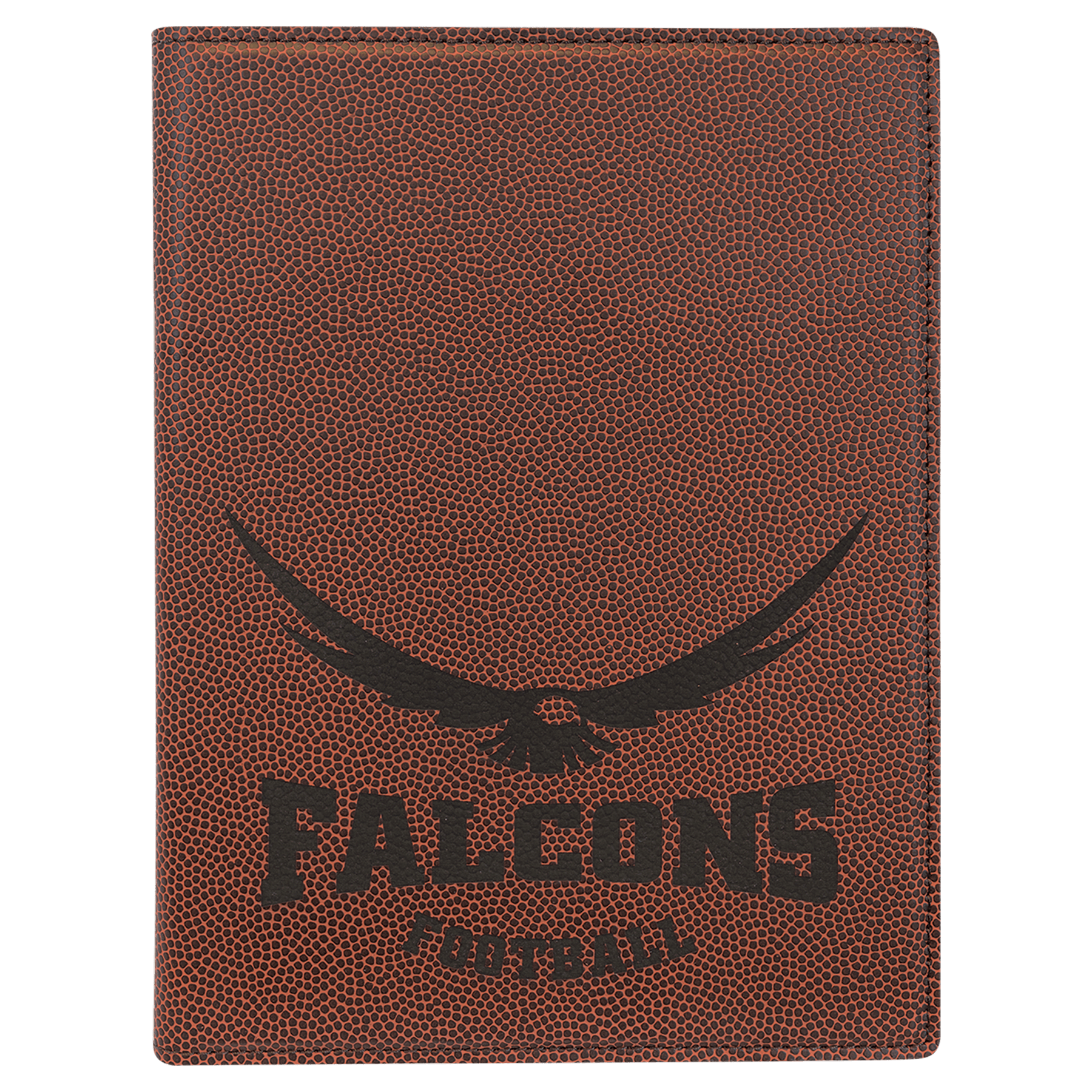 Football Engravable Leatherette Small Portfolio with Notepad - 7" x 9"