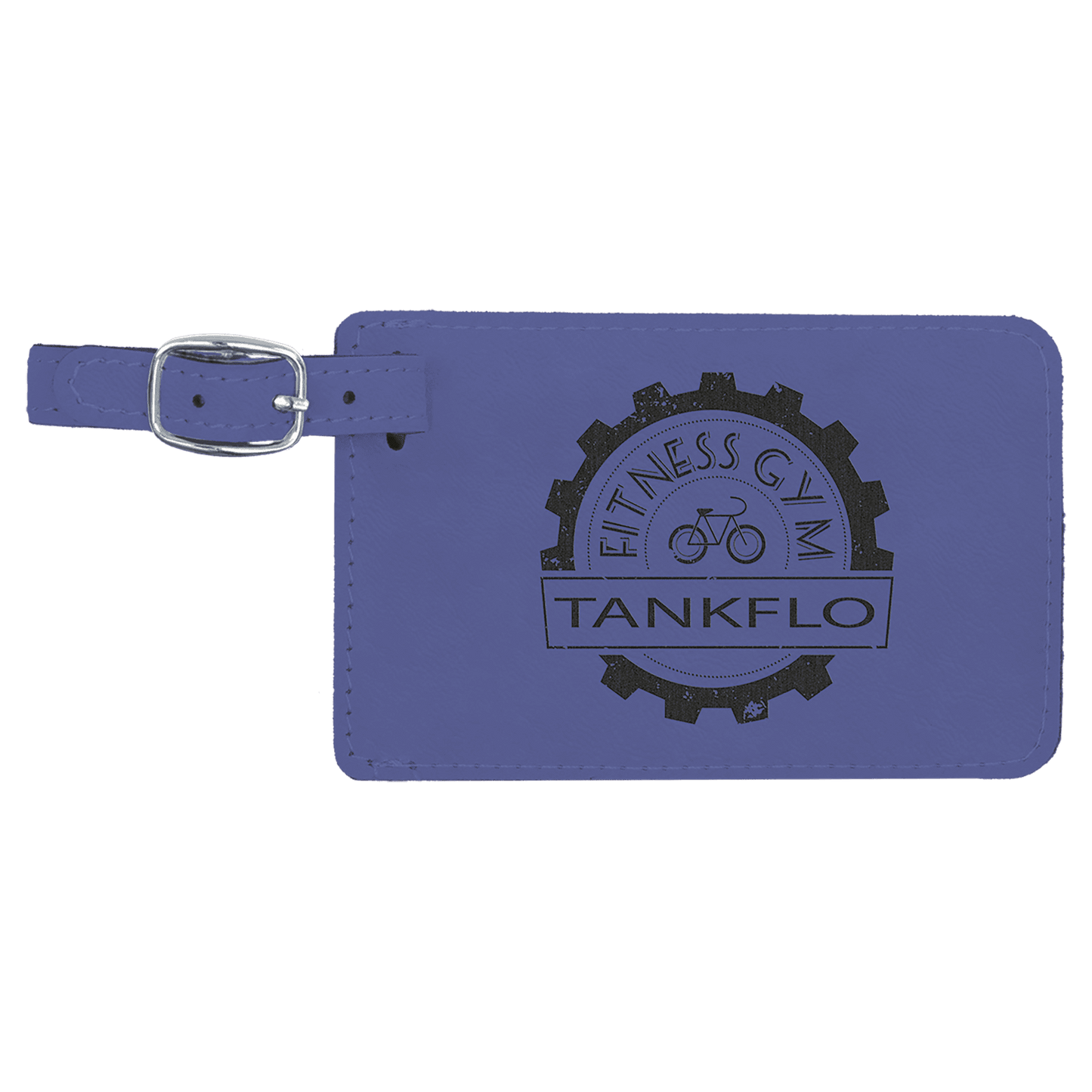 Purple Engravable Leatherette Luggage Tag - 4 1/4" x 2 3/4"