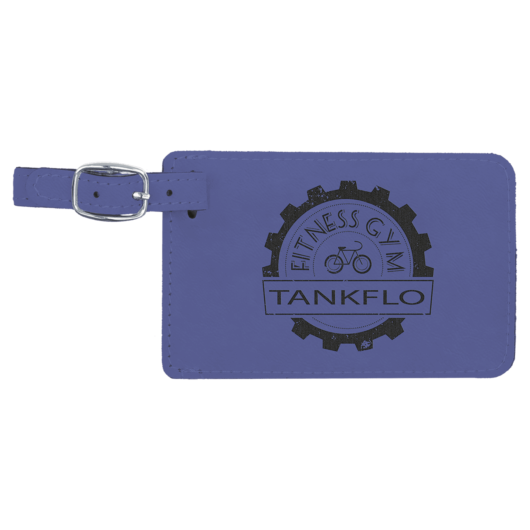 Purple Engravable Leatherette Luggage Tag - 4 1/4" x 2 3/4"
