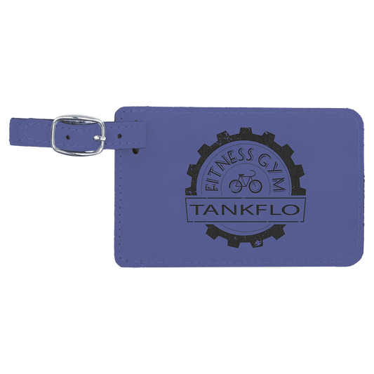 Purple Engravable Leatherette Luggage Tag - 4 1/4" x 2 3/4"